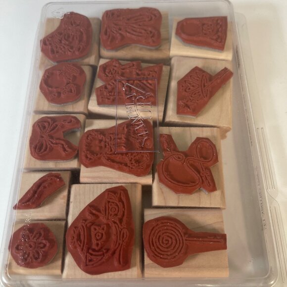 Buttons Bows Twinkletoes Stampin Up Rubber Stamp Set 2003 Craft Supplies Art - Picture 3 of 3